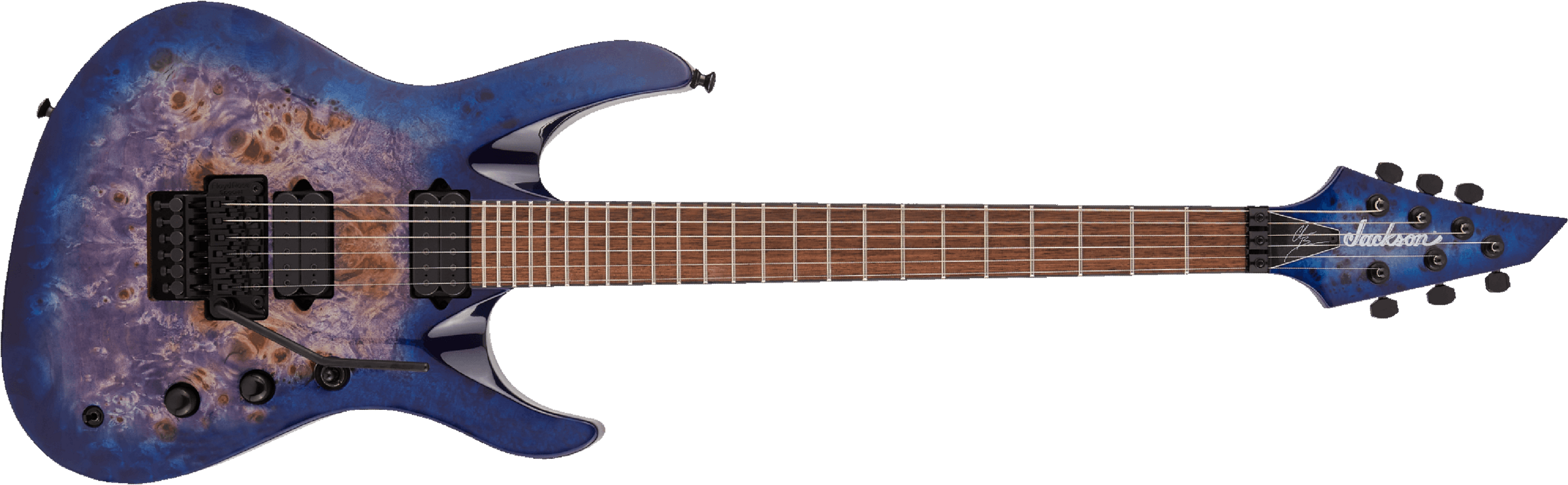 Jackson Chris Broderick Soloist 6 Pro 2h Dimarzio Fr Lau - Trans Blue Poplar - Guitarra eléctrica con forma de str. - Main picture