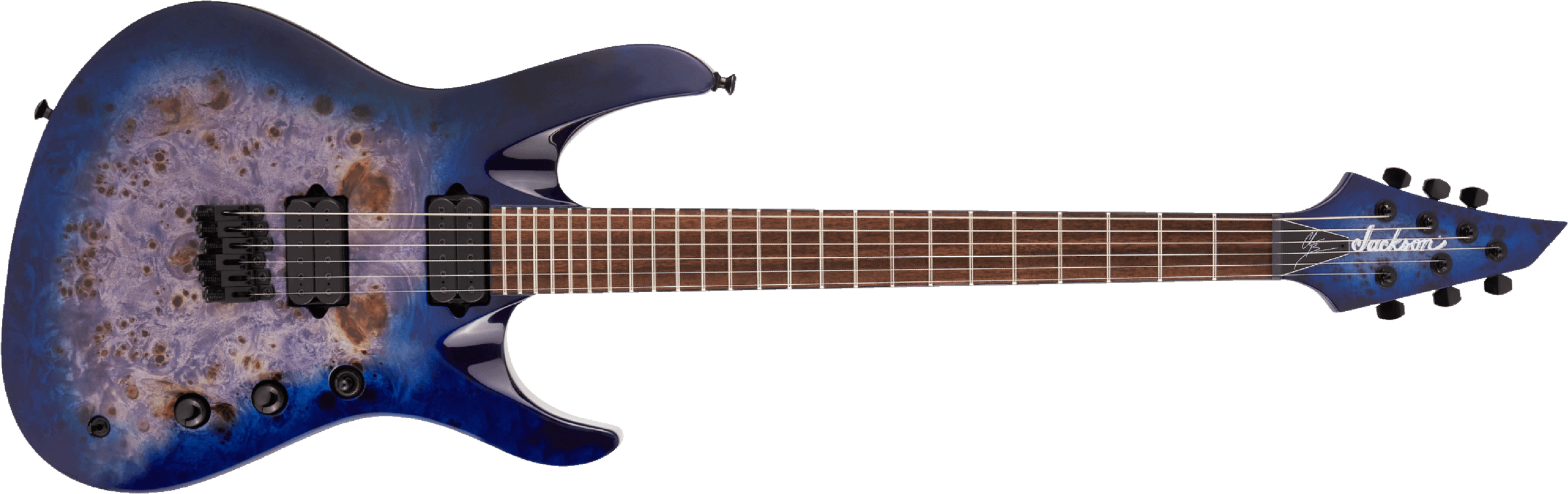 Jackson Chris Broderick Soloist 6 Pro 2h Dimarzio Ht Lau - Trans Blue Poplar - Guitarra eléctrica con forma de str. - Main picture