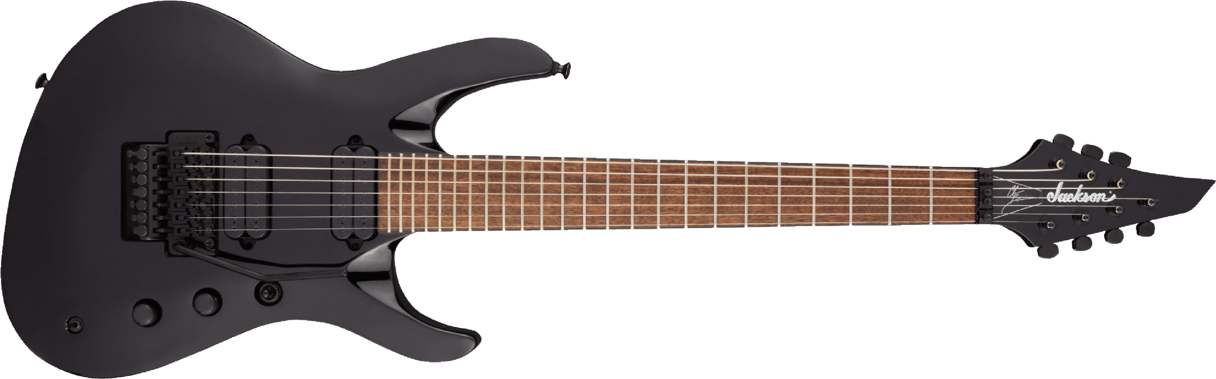 Jackson Chris Broderick Soloist 7 Pro Signature 2h Dimarzio Fr Lau - Gloss Black - Guitarra eléctrica de 7 cuerdas - Main picture