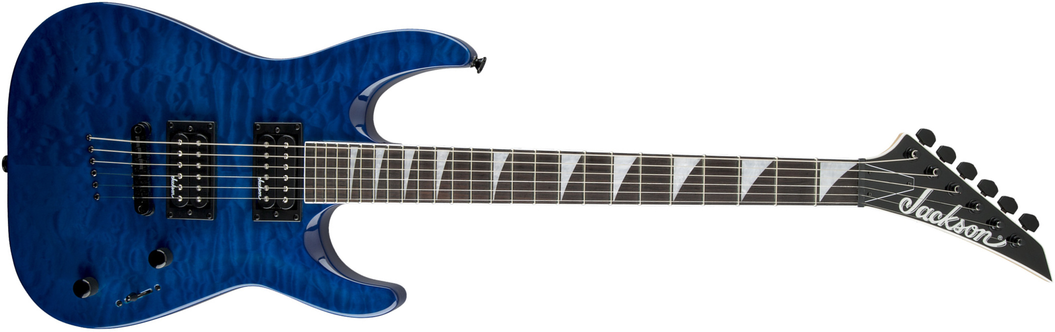 Jackson Dinky Arch Top Js32tq Dka  Hh Ht Ama - Transparent Blue - Guitarra electrica metalica - Main picture