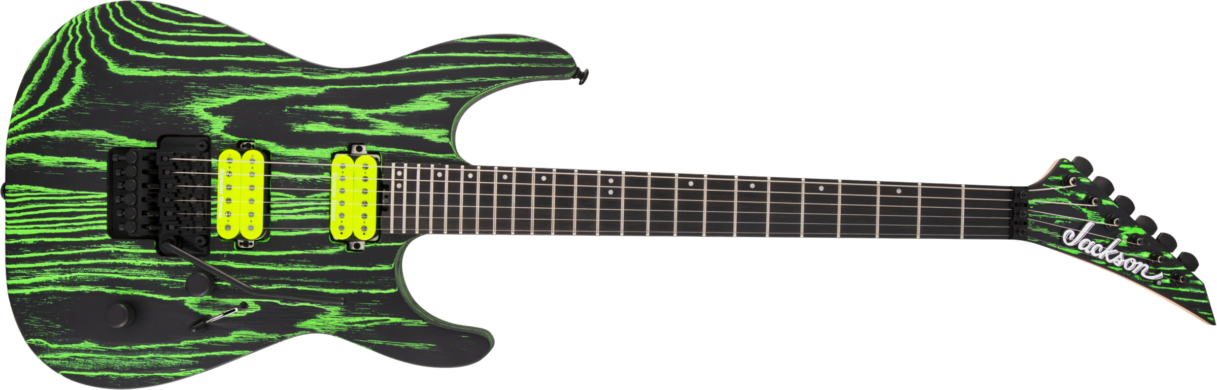 Jackson Dinky Dk2 Ash Pro 2h Seymour Duncan Fr Eb - Green Glow - Guitarra electrica metalica - Main picture