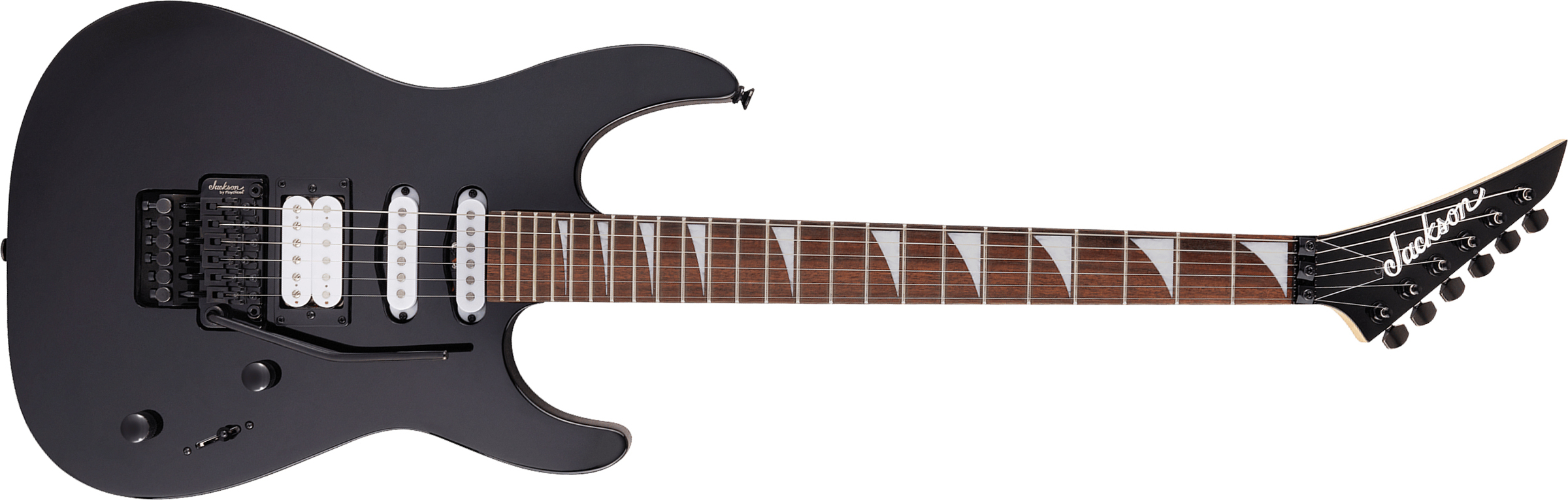 Jackson Dinky Dk3xr Hss Fr Lau - Gloss Black - Guitarra eléctrica con forma de str. - Main picture