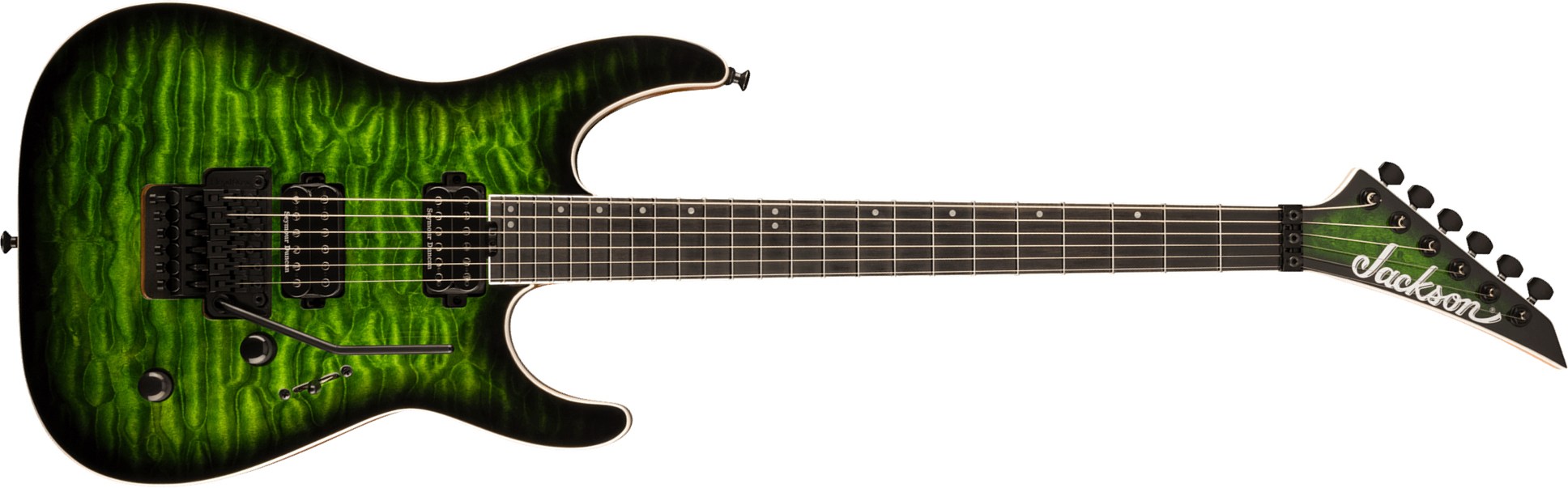 Jackson Dinky Dkaq Pro Plus 2h Seymour Duncan Fr Eb - Emerald Green - Guitarra electrica metalica - Main picture