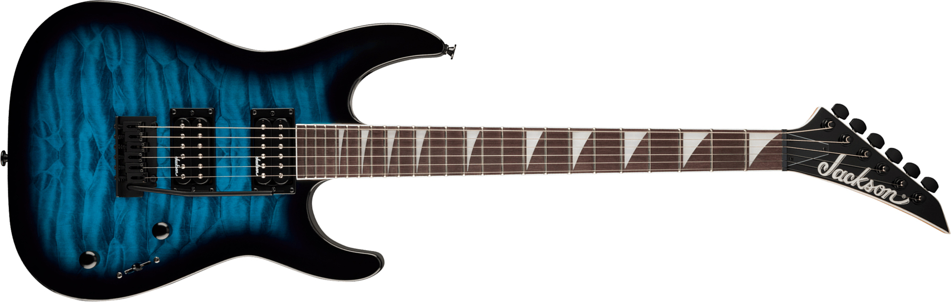 Jackson Dinky Js20 Dkq 2pt 2h Trem Ama - Transparent Blue Burst - Guitarra eléctrica con forma de str. - Main picture