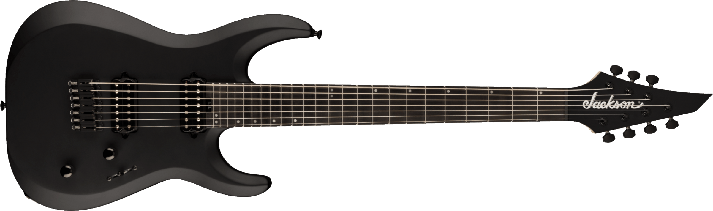 Jackson Dinky Mdk Ht7 Pro Plus 2h Bare Knuckle Eb - Satin Black - Guitarra eléctrica de 7 cuerdas - Main picture