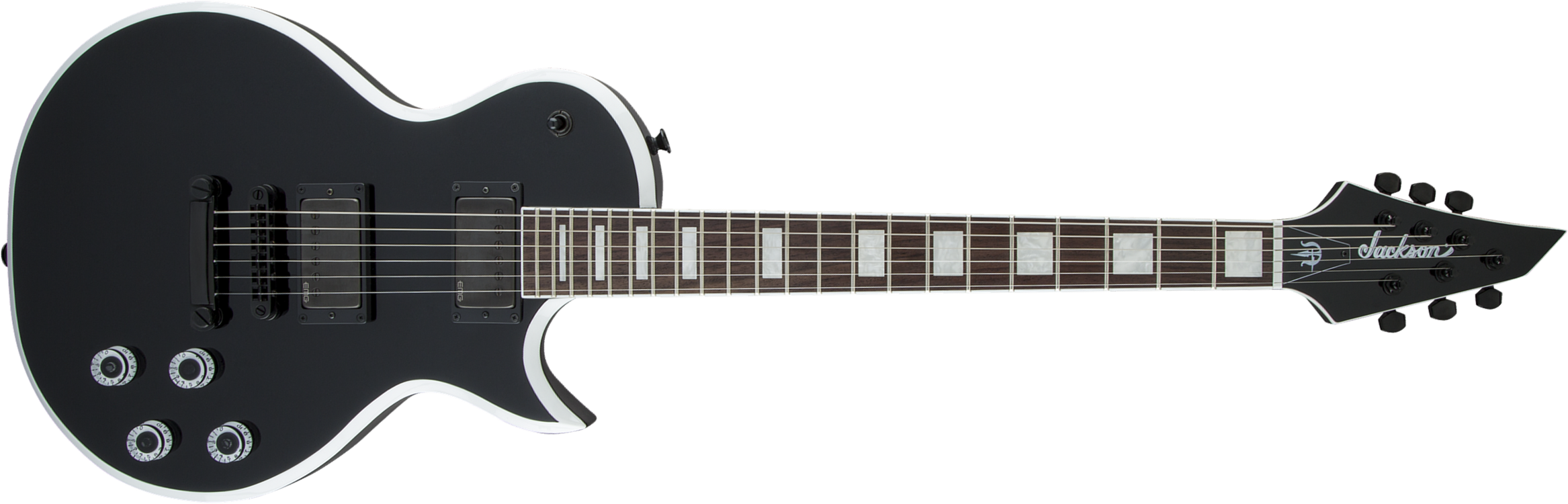 Jackson Marty Friedman Mf1 X-series Signature 2h Emg Ht Lau - Black With White Bevels - Guitarra eléctrica de corte único. - Main picture