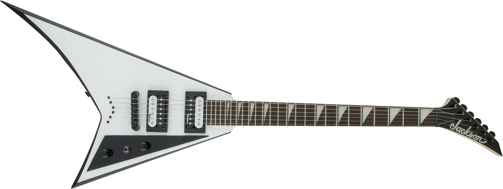 Jackson Randy Rhoads Js32t 2h Ht Ama - White With Black Bevels - Guitarra electrica metalica - Main picture