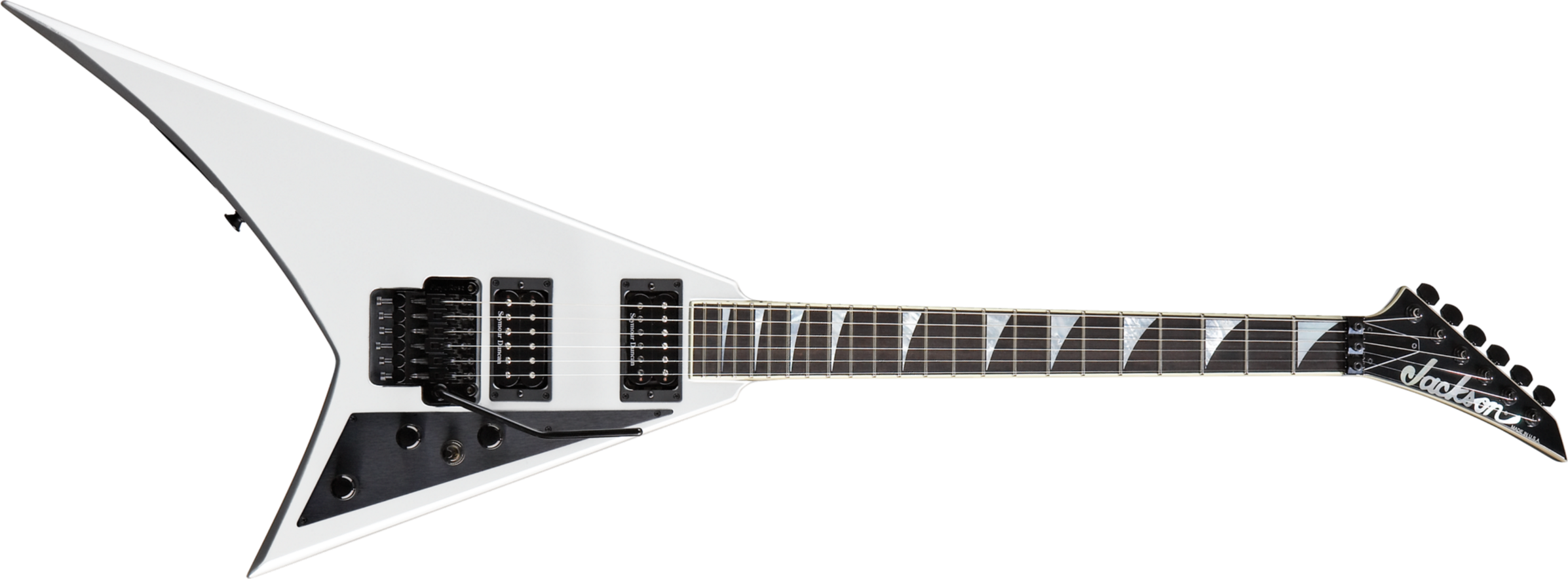 Jackson Randy Rhoads Rr1 Select Usa 2h Seymour Duncan Fr Eb - White With Black Pinstripes - Guitarra electrica metalica - Main picture