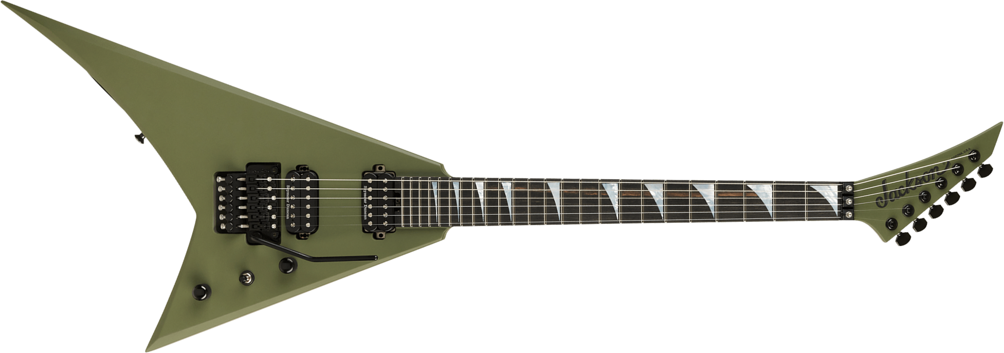 Jackson Rhoads Rr24 American 2h Seymour Duncan Fr Eb - Matte Army Drab - Guitarra electrica metalica - Main picture