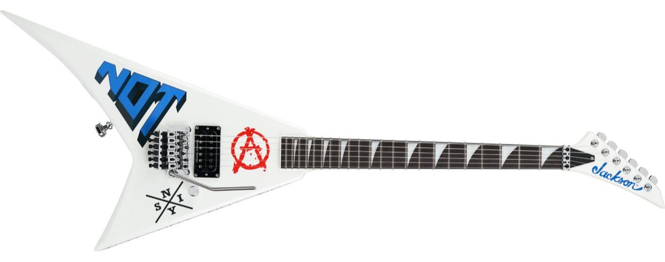 Jackson Rr-22 Legend Series Rhoads Scott Ian Signature Ltd Edition Fr 1h Eb - Pearl White - Guitarra electrica metalica - Main picture