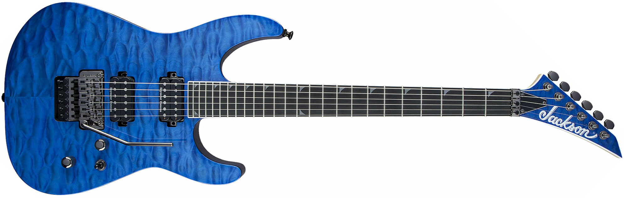 Jackson Soloist Pro Sl2q Mah Hh Seymour Duncan Fr Eb - Transparent Blue - Guitarra eléctrica con forma de str. - Main picture