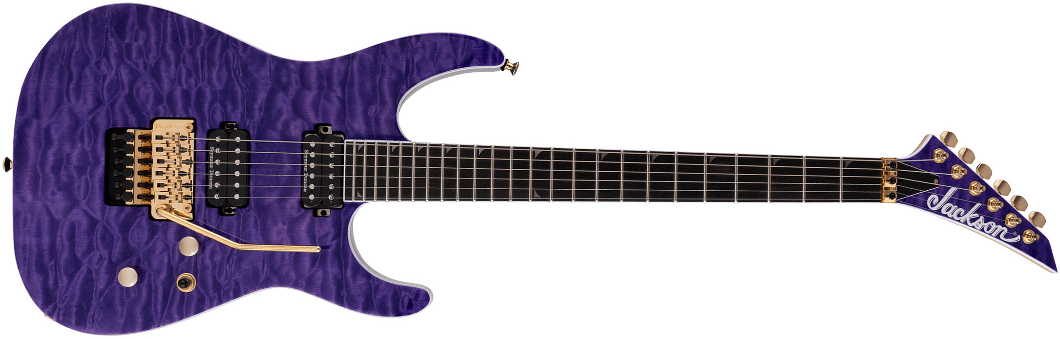 Jackson Soloist Sl2q Mah Pro 2h Seymour Duncan Fr Eb - Transparent Purple - Guitarra eléctrica con forma de str. - Main picture