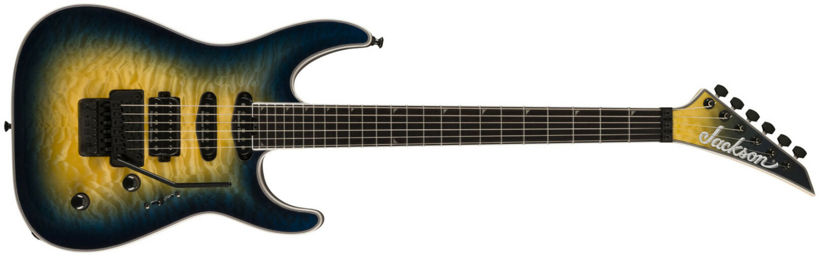 Jackson Soloist Sla3q Pro Plus Hss Seymour Duncan Fr Eb - Amber Blue Burst - Guitarra eléctrica con forma de str. - Main picture