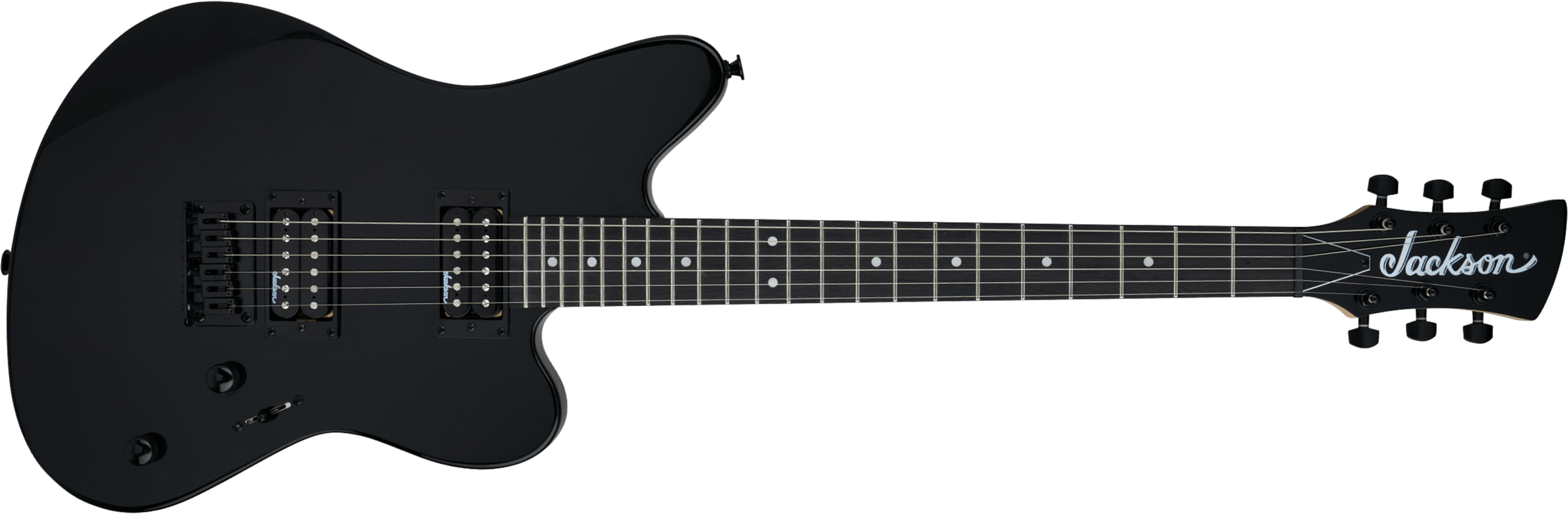 Jackson Surfcaster Js22 Ht 2h Ama - Gloss Black - Guitarra electrica retro rock - Main picture