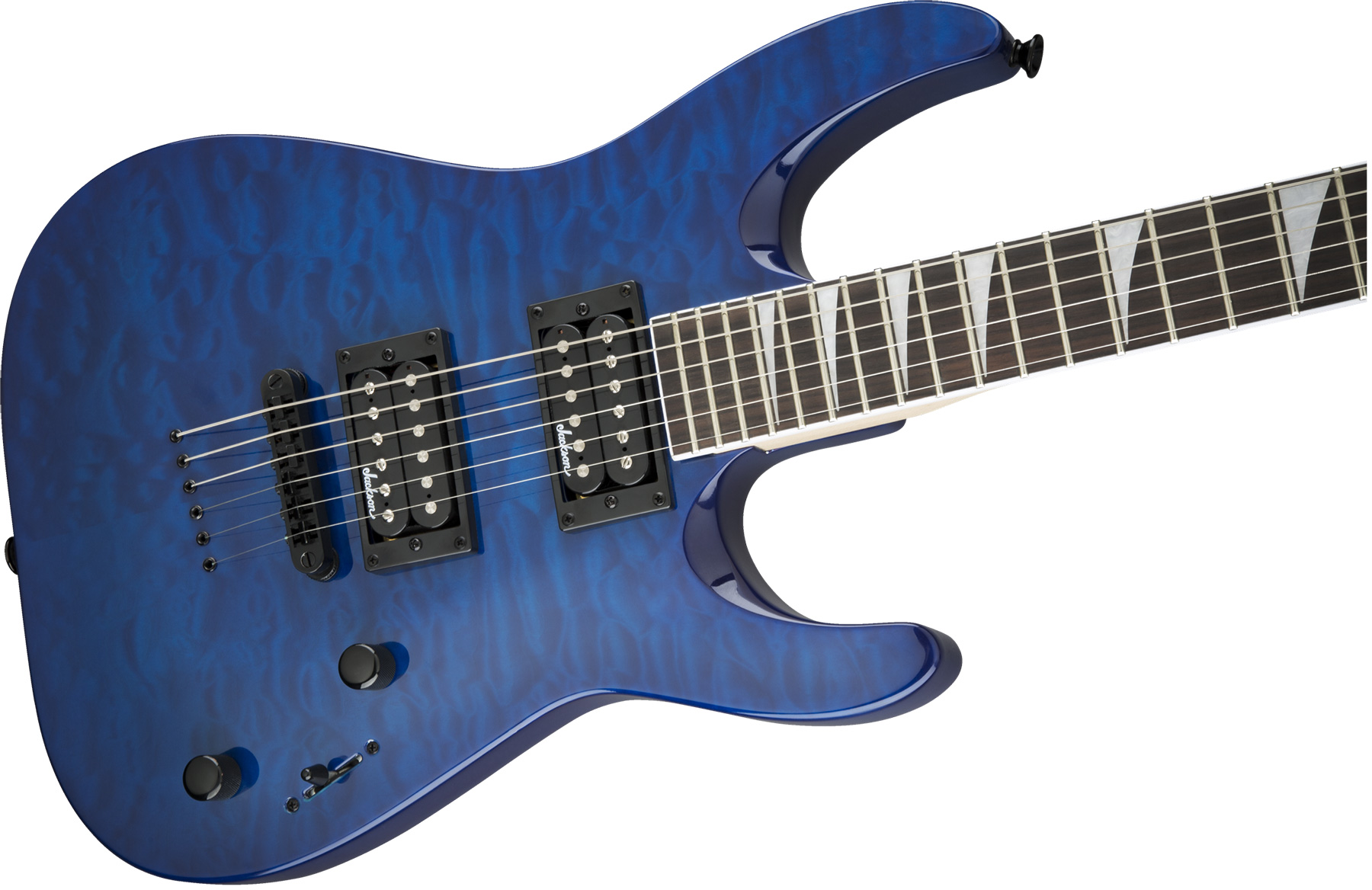 Jackson Dinky Arch Top Js32tq Dka  Hh Ht Ama - Transparent Blue - Guitarra electrica metalica - Variation 2