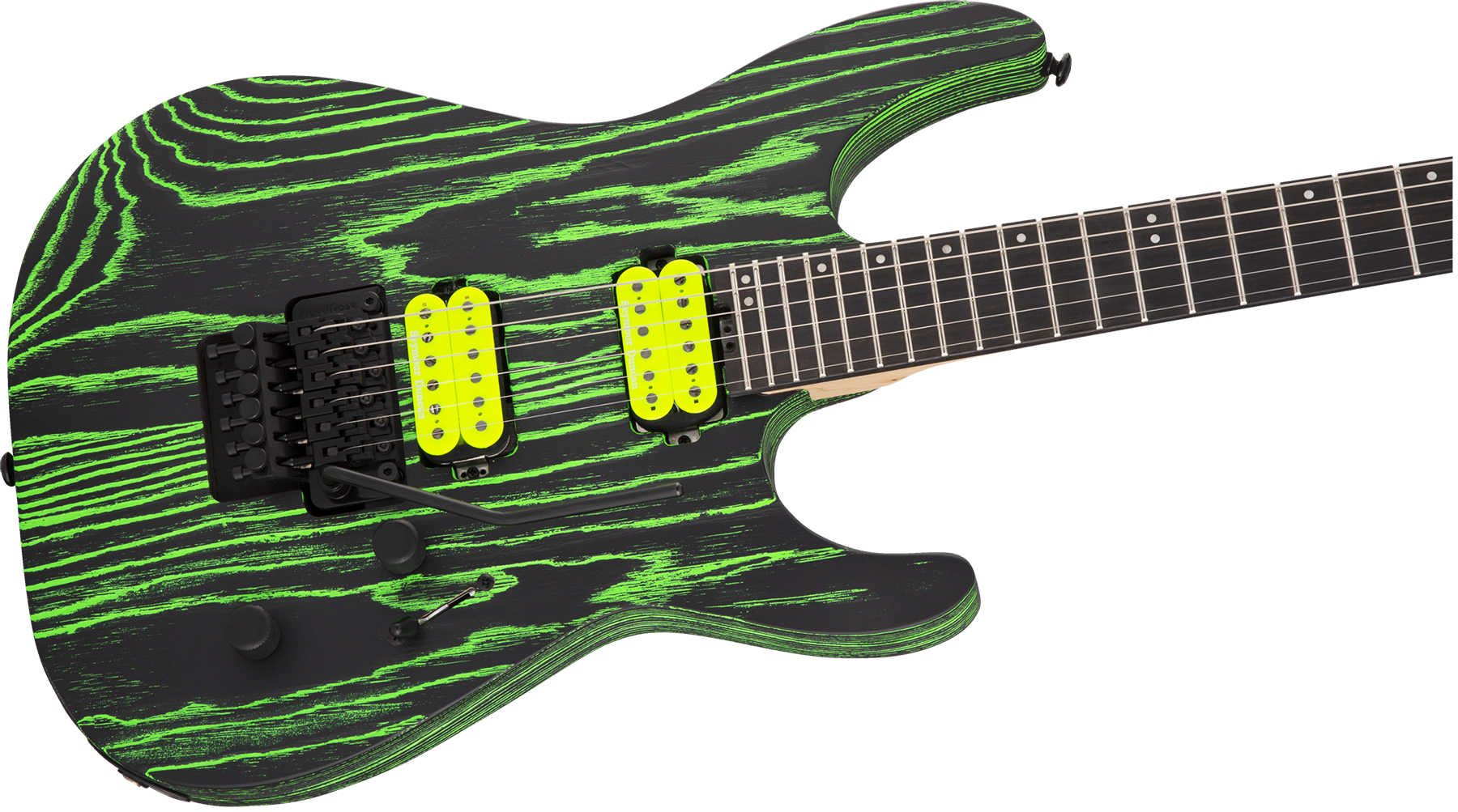 Jackson Dinky Dk2 Ash Pro 2h Seymour Duncan Fr Eb - Green Glow - Guitarra electrica metalica - Variation 2