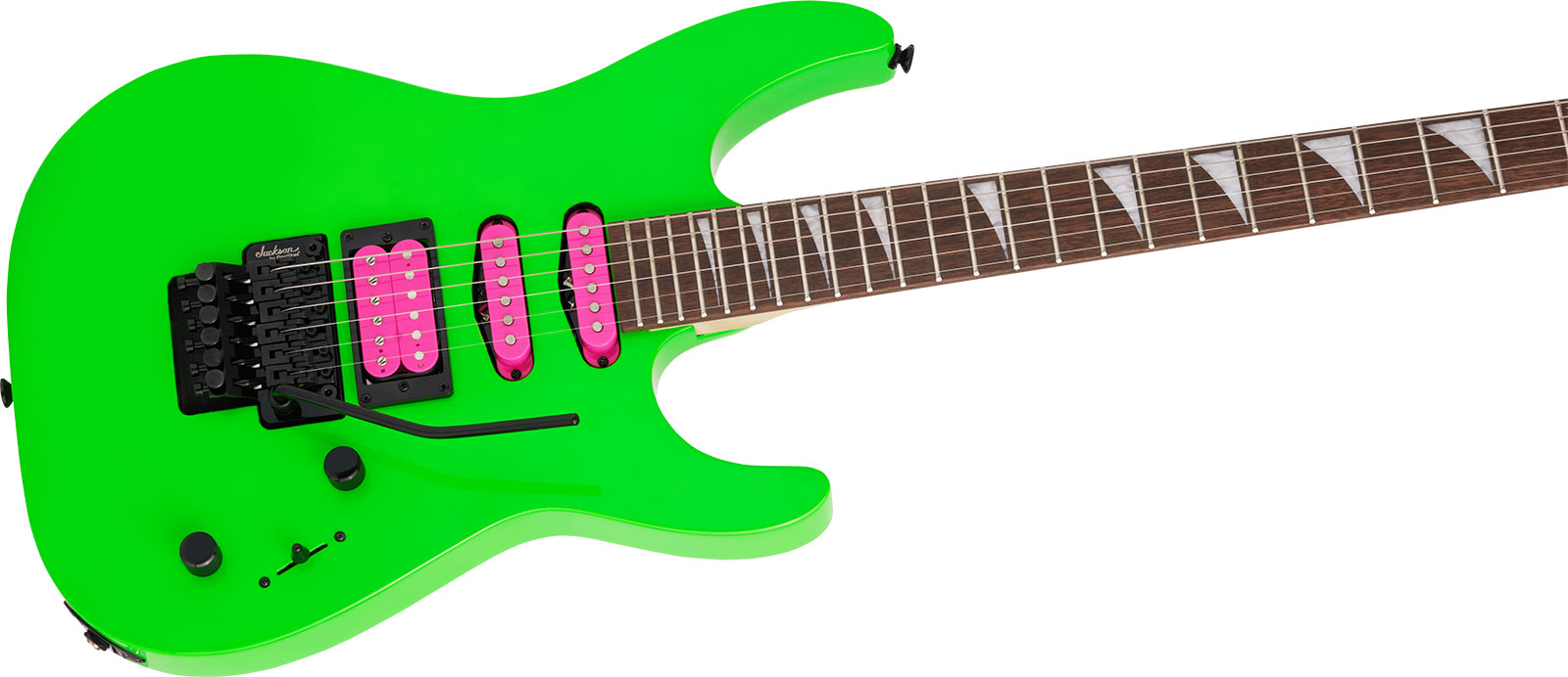 Jackson Dinky Dk3xr Hss Fr Lau - Neon Green - Guitarra eléctrica con forma de str. - Variation 2