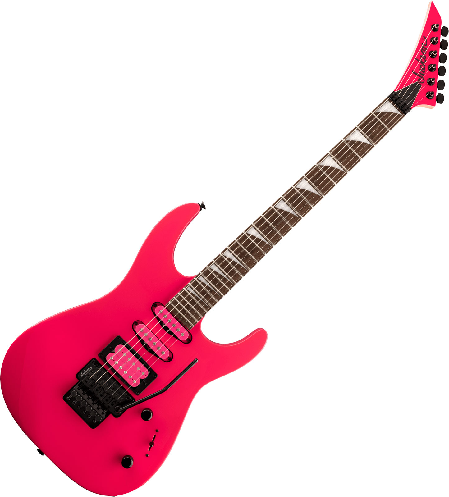 Jackson Dinky Dk3xr Hss Fr Lau - Neon Pink - Guitarra eléctrica con forma de str. - Variation 4