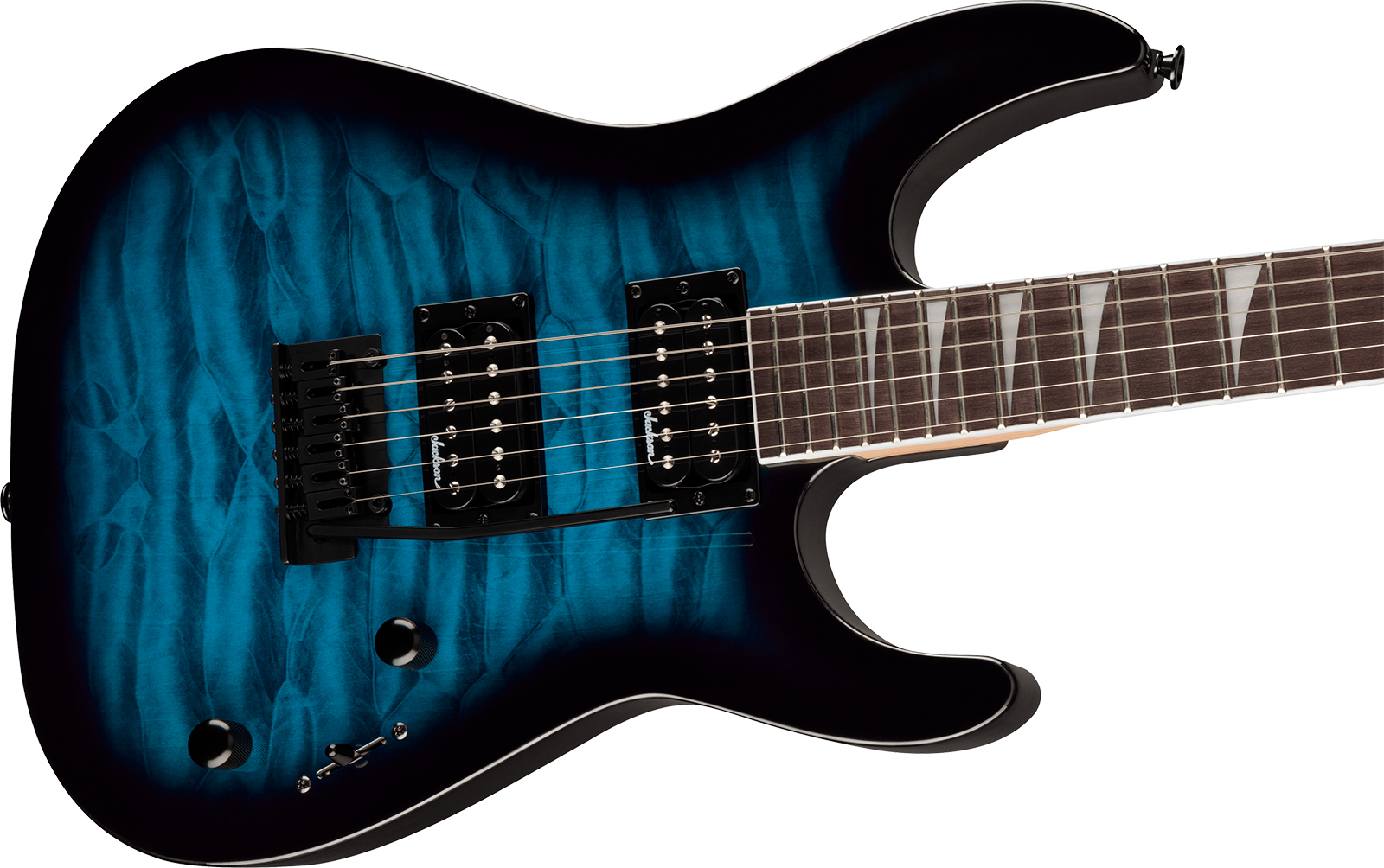 Jackson Dinky Js20 Dkq 2pt 2h Trem Ama - Transparent Blue Burst - Guitarra eléctrica con forma de str. - Variation 2