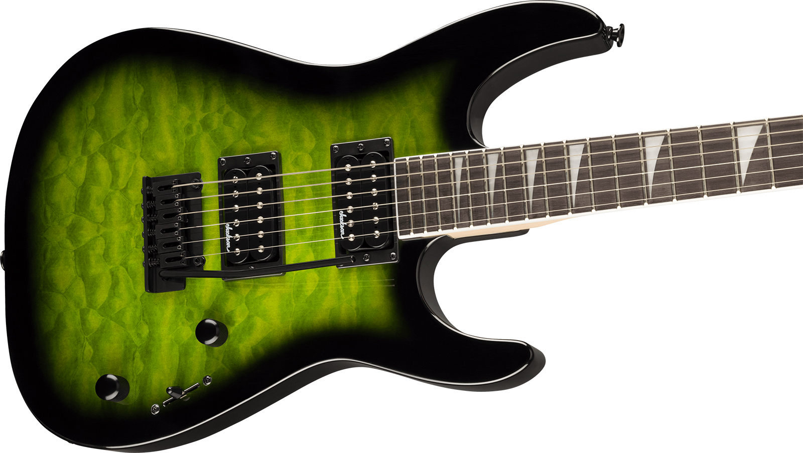 Jackson Dinky Js20 Dkq 2pt 2h Trem Ama - Transparent Green Burst - Guitarra eléctrica con forma de str. - Variation 2