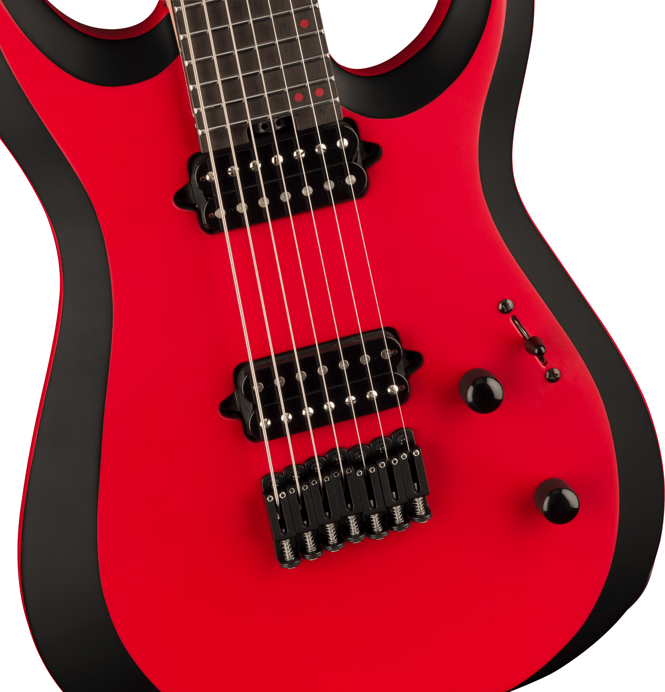 Jackson Dinky Mdk Ht7 Pro Plus 2h Bare Knuckle Eb - Satin Red W/black Bevels - Guitarra eléctrica de 7 cuerdas - Variation 2