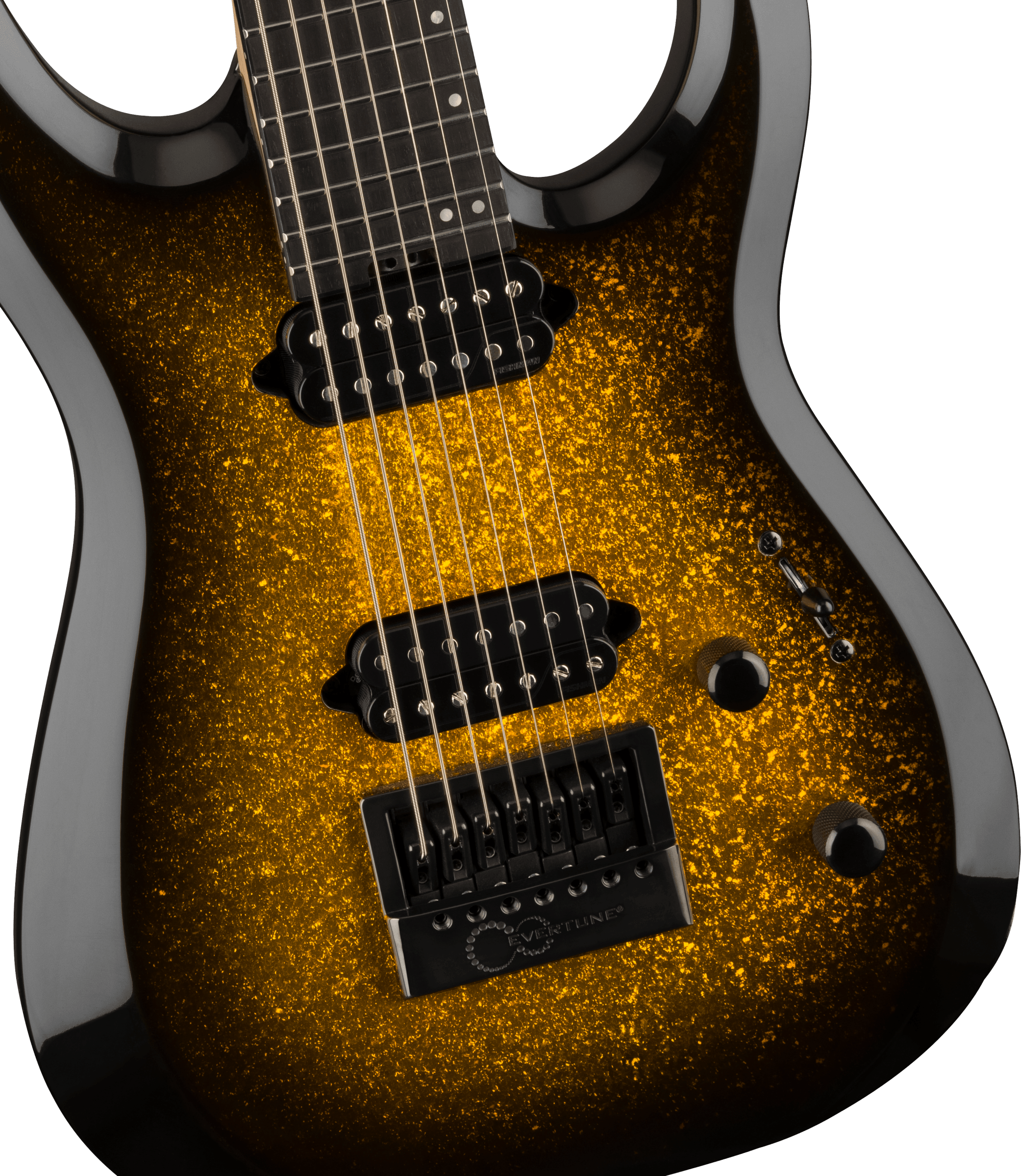 Jackson Dinky Dk Modern Evtn7 Pro Plus Evertune 2h Fishman Eb - Gold Sparkle - Guitarra eléctrica de 7 cuerdas - Variation 2