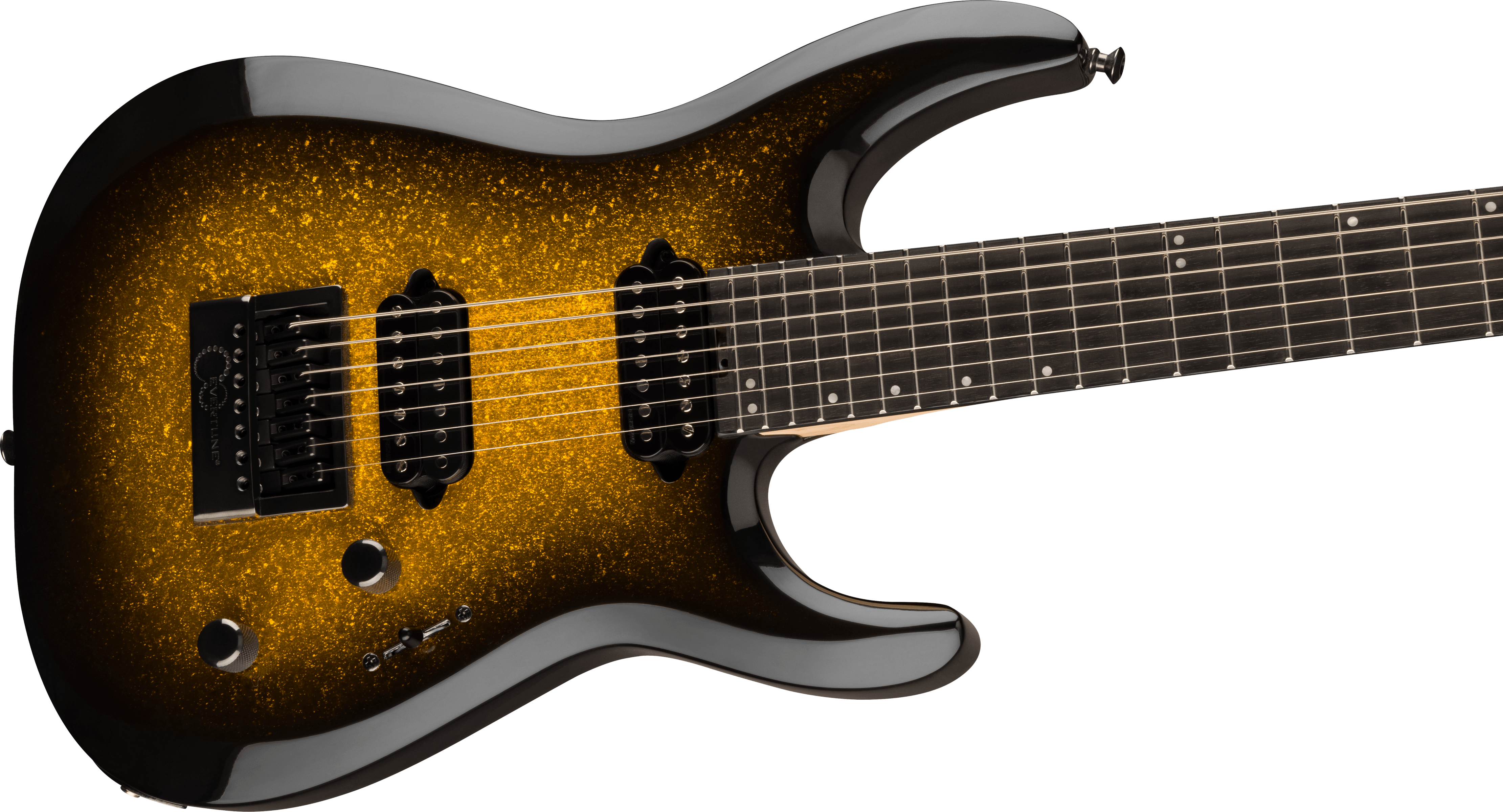 Jackson Dinky Dk Modern Evtn7 Pro Plus Evertune 2h Fishman Eb - Gold Sparkle - Guitarra eléctrica de 7 cuerdas - Variation 3