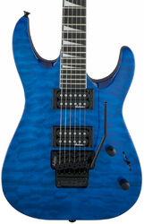 Guitarra eléctrica de doble corte Jackson Dinky Arch Top JS32Q DKA - Trans blue
