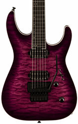 Guitarra eléctrica con forma de str. Jackson Pro Plus Dinky DKAQ - Transparent purple burst