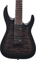 Guitarra eléctrica de 7 cuerdas Jackson Dinky Arch Top JS22Q-7 DKA HT - Transparent black burst
