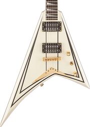 Guitarra electrica metalica Jackson Pro Rhoads RRT-3 - Ivory with black pinstripes