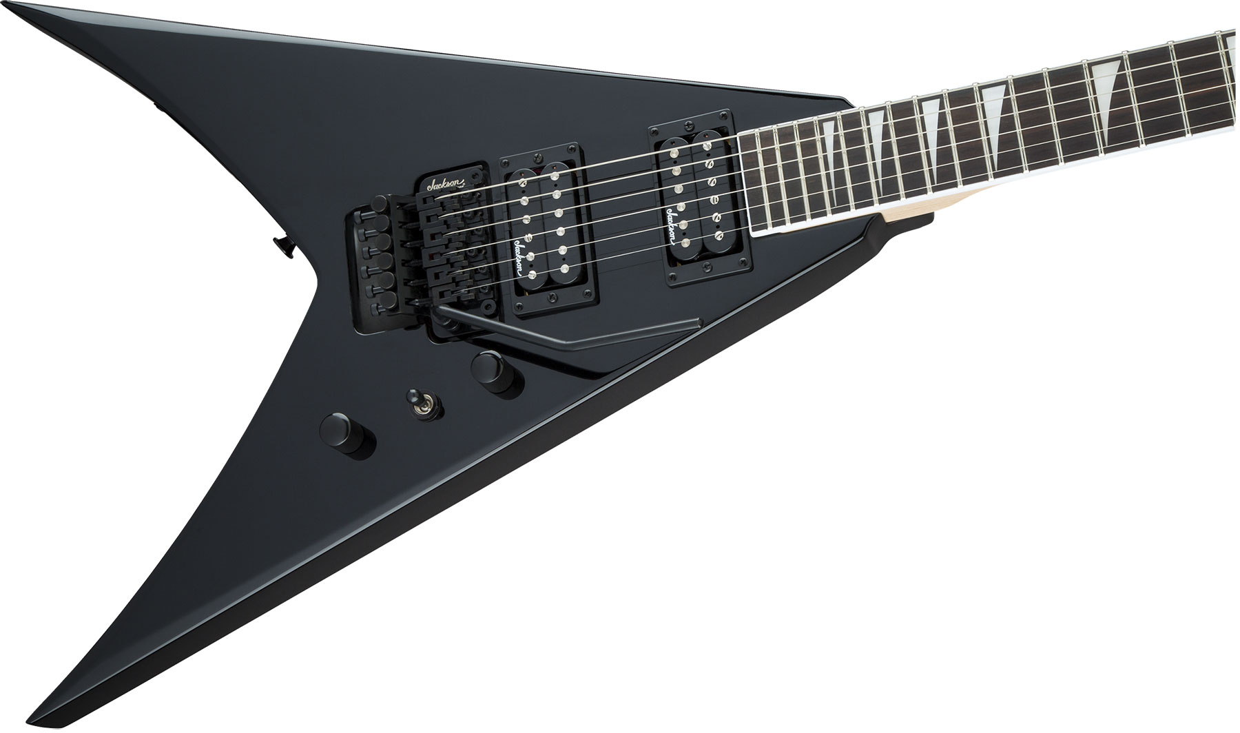 Jackson King V Js32 2h Fr Ama - Black - Guitarra electrica metalica - Variation 2