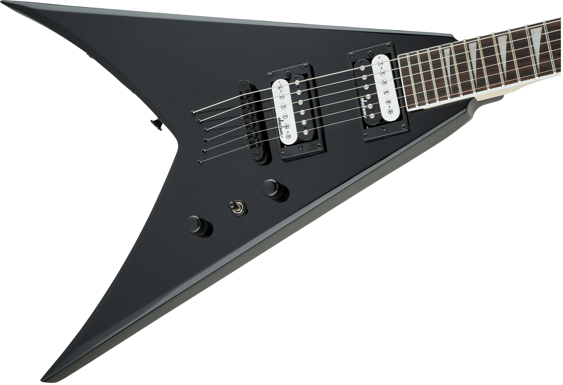 Jackson King V Js32t 2h Ht Ama - Gloss Black - Guitarra electrica metalica - Variation 2