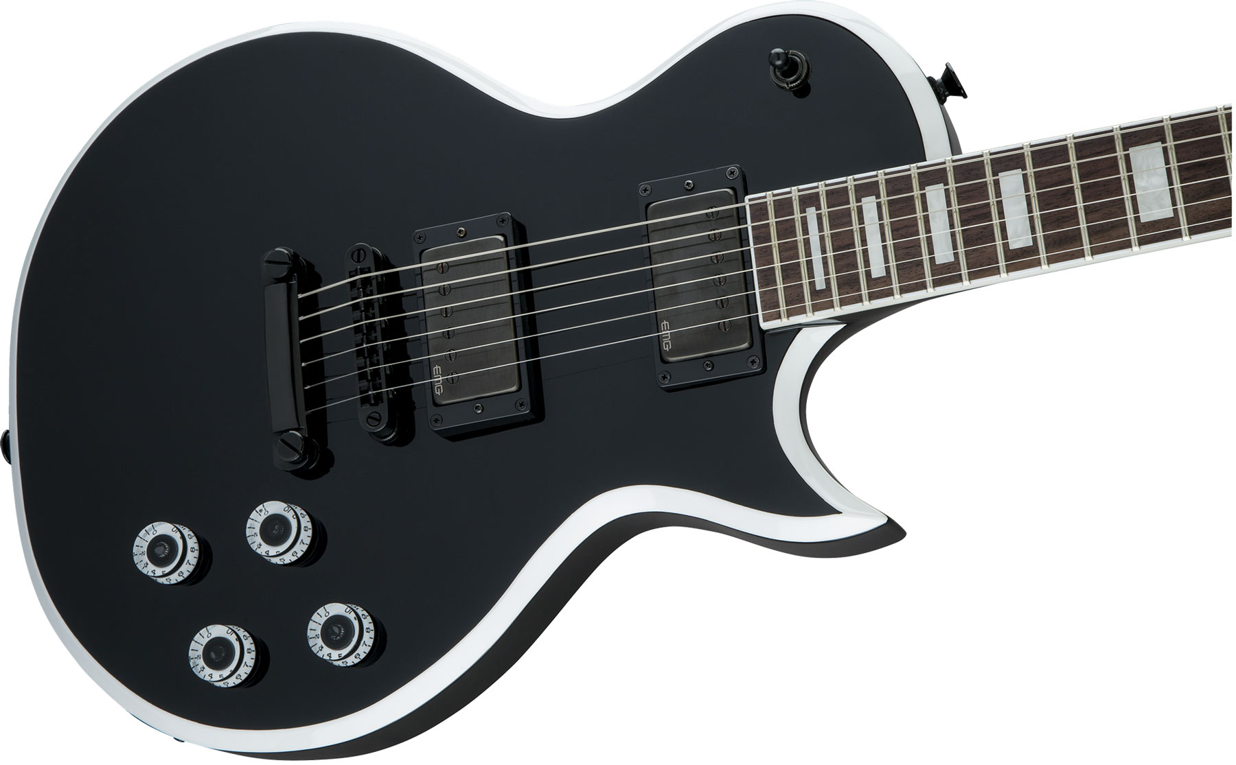 Jackson Marty Friedman Mf1 X-series Signature 2h Emg Ht Lau - Black With White Bevels - Guitarra eléctrica de corte único. - Variation 2