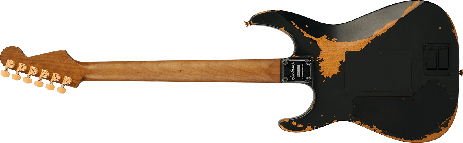 Jackson Phil Collen Pc1e Pro Mex Signature Hsh Fr Eb - Worn Black - Guitarra eléctrica de autor - Variation 1