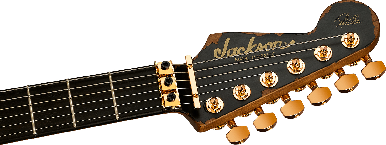 Jackson Phil Collen Pc1e Pro Mex Signature Hsh Fr Eb - Worn Black - Guitarra eléctrica de autor - Variation 3