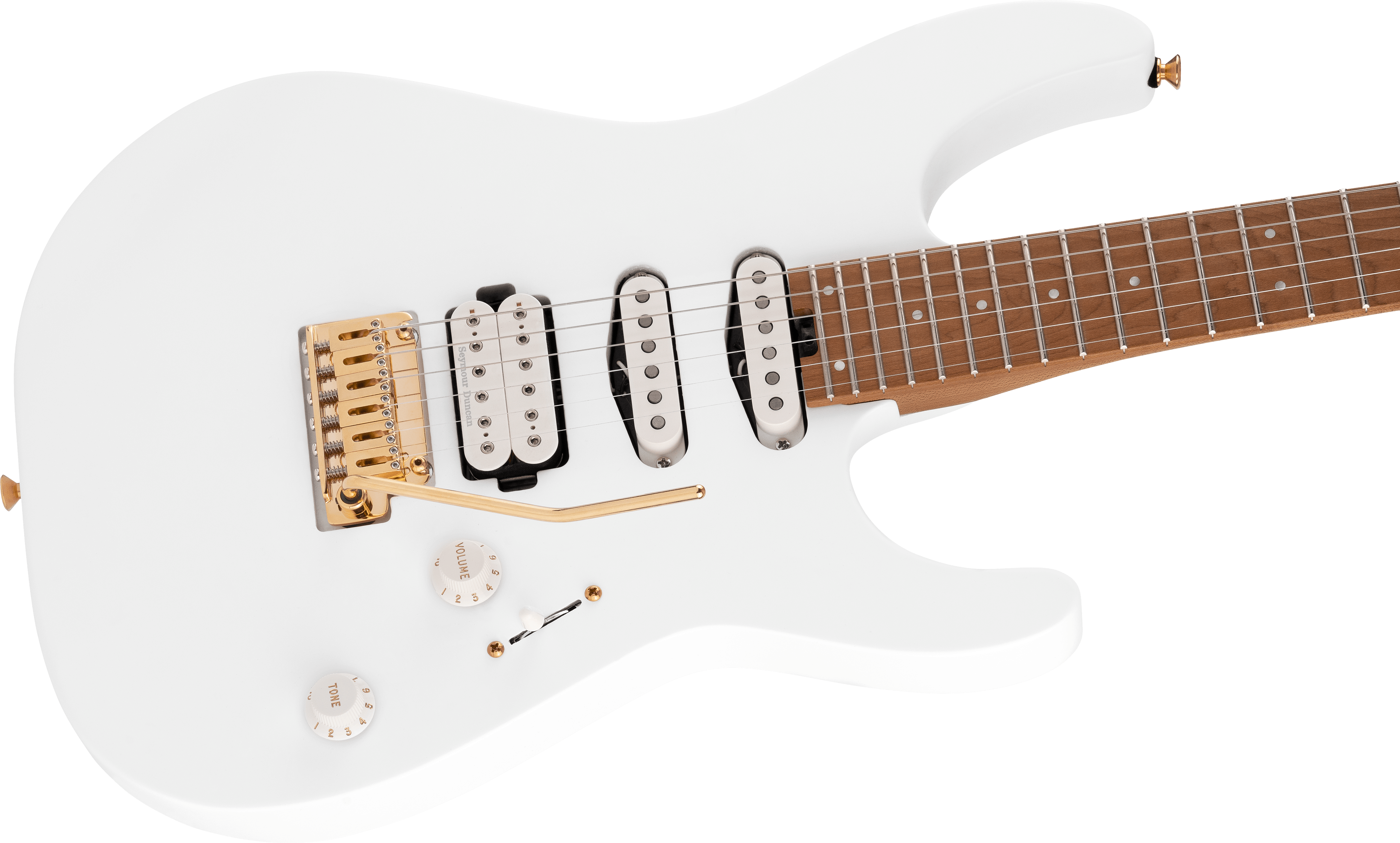Charvel Dinky Dk24 Hss 2pt Cm Pro-mod Seymour Duncan Trem Mn - Snow White - Guitarra eléctrica con forma de str. - Variation 2