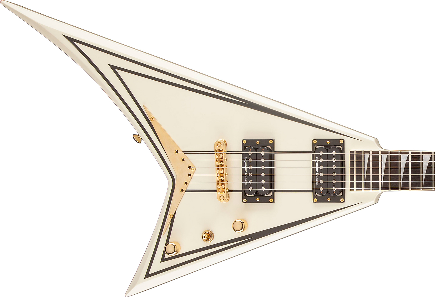 Jackson Rhoads Rrt-3 Pro 2h Seymour Duncan Ht Eb - Ivory With Black Pinstripes - Guitarra electrica metalica - Variation 2