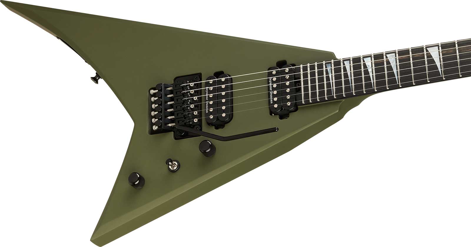 Jackson Rhoads Rr24 American 2h Seymour Duncan Fr Eb - Matte Army Drab - Guitarra electrica metalica - Variation 2