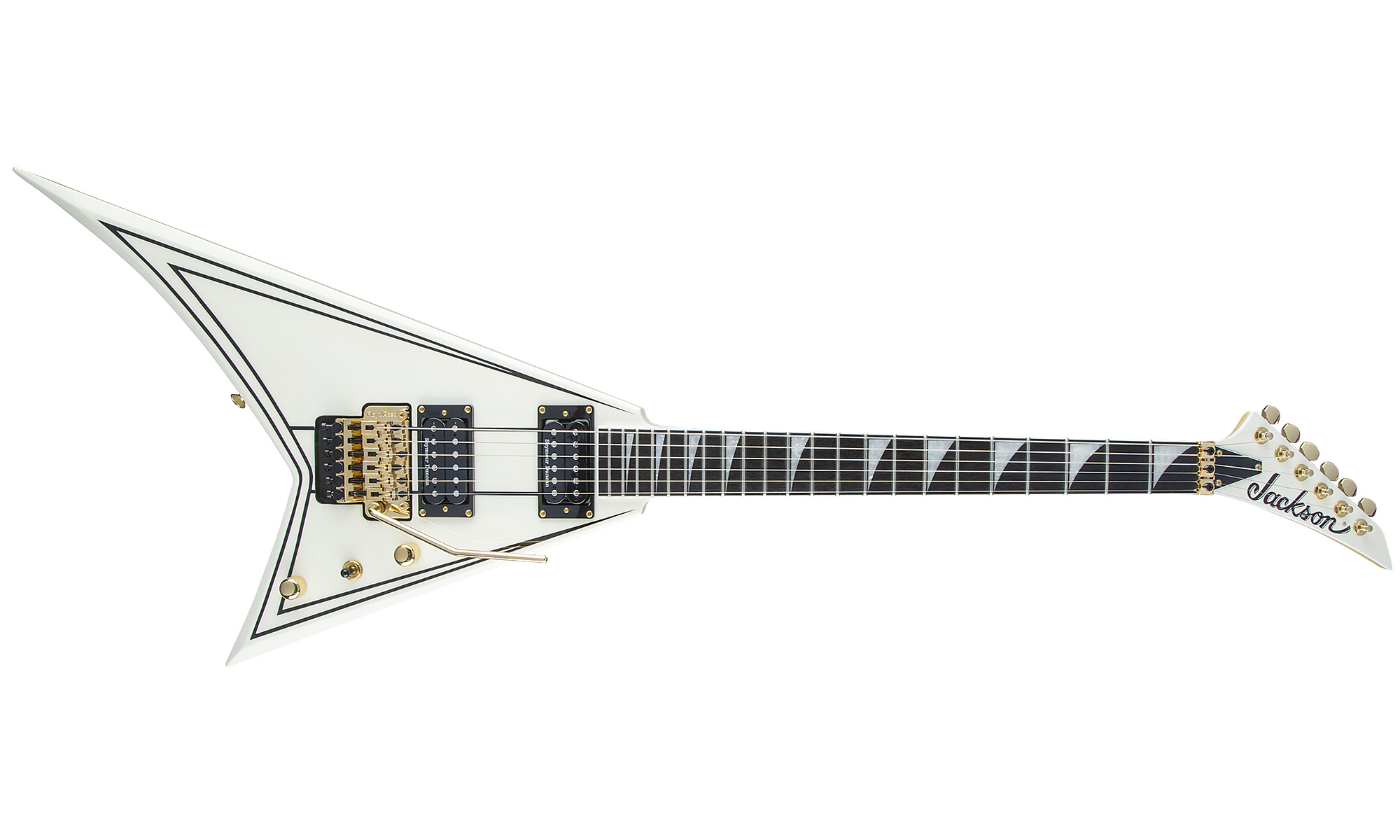 Jackson Rhoads Rr3 Pro 2h Seymour Duncan Fr Eb - Ivory With Black Pinstripes - Guitarra electrica metalica - Variation 1