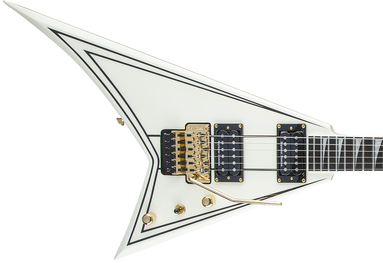 Jackson Rhoads Rr3 Pro 2h Seymour Duncan Fr Eb - Ivory With Black Pinstripes - Guitarra electrica metalica - Variation 2