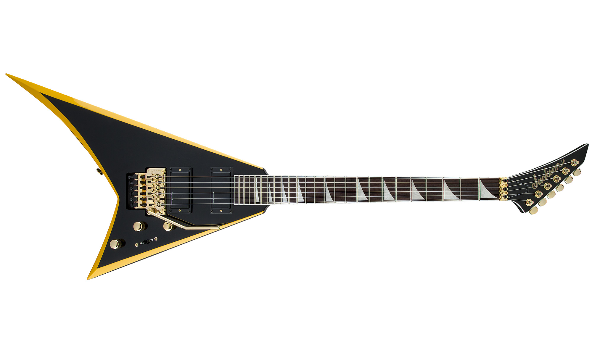 Jackson Rhoads Rrx24 2h Seymour Duncan Fr Lau - Black With Yellow Bevels - Guitarra electrica metalica - Variation 1