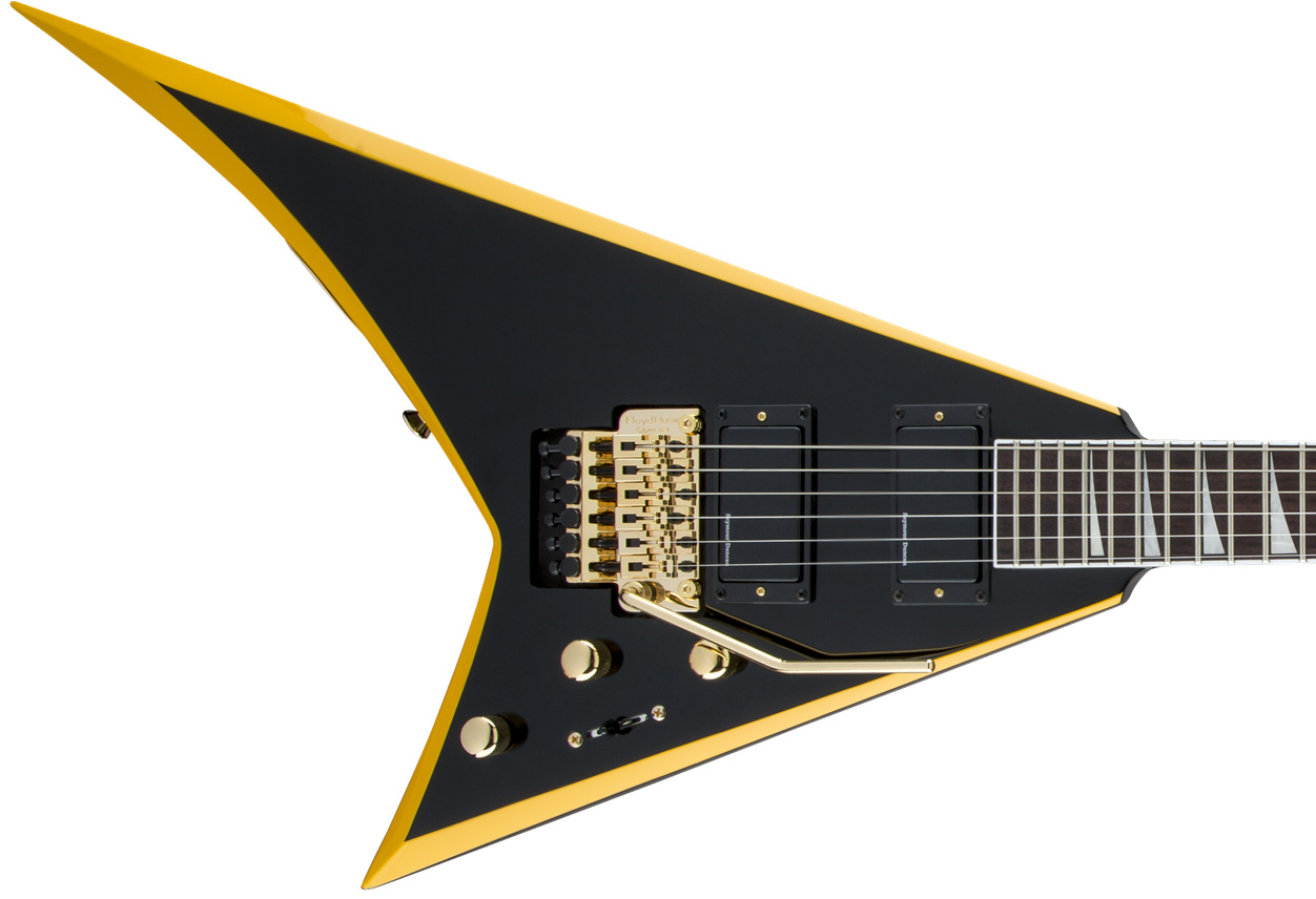 Jackson Rhoads Rrx24 2h Seymour Duncan Fr Lau - Black With Yellow Bevels - Guitarra electrica metalica - Variation 2