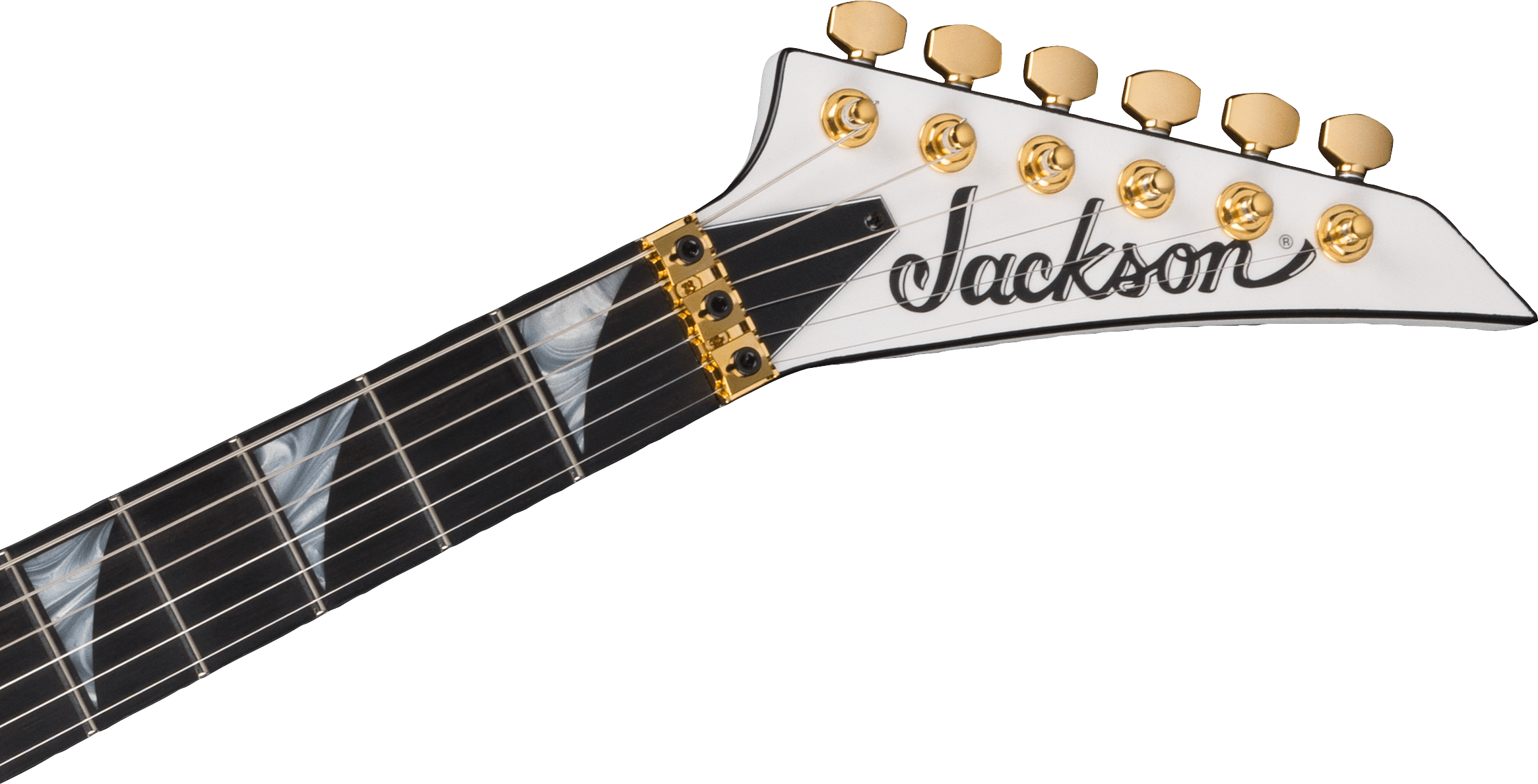 Jackson Rr24mg Mj Series Jap Fr Hh Eb - White With Black Pinstripes - Guitarra electrica metalica - Variation 4