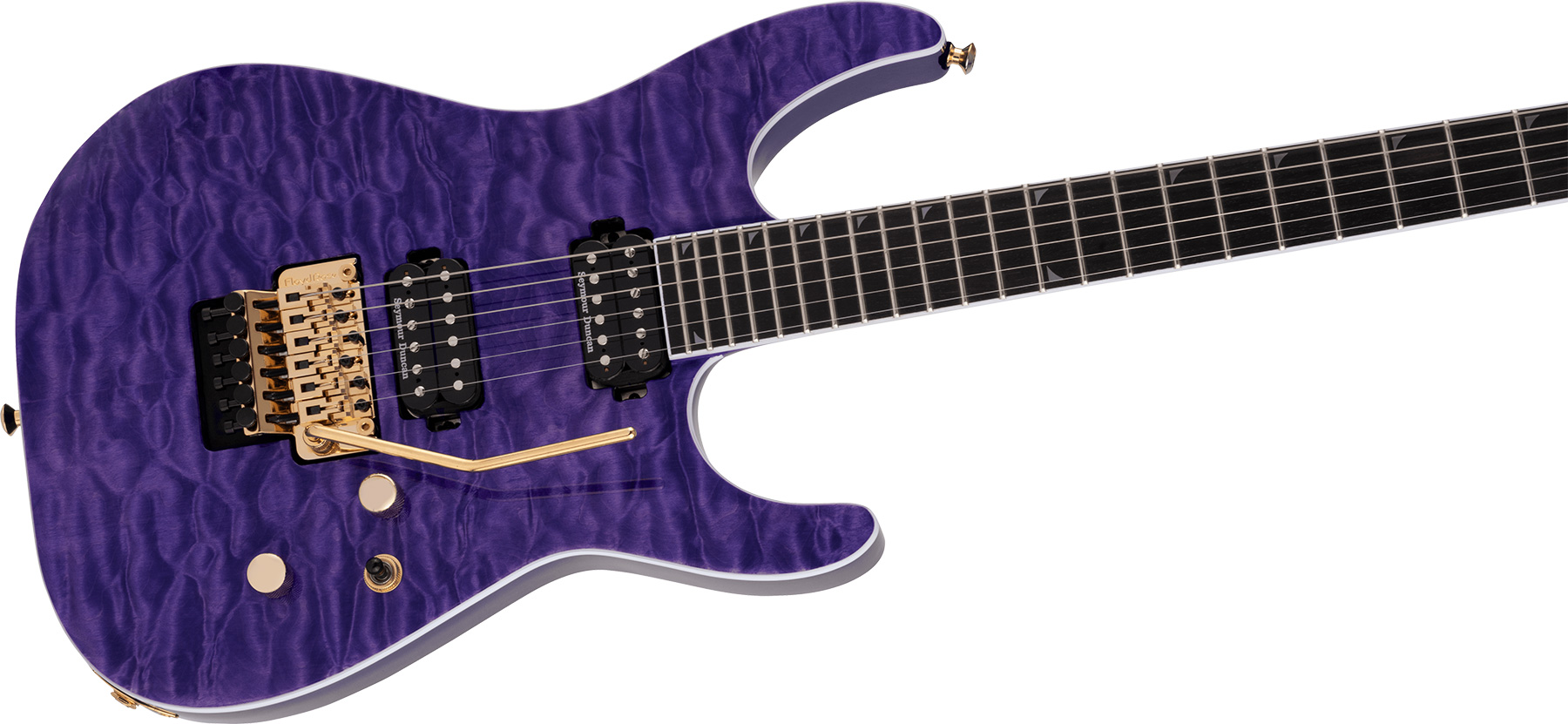 Jackson Soloist Sl2q Mah Pro 2h Seymour Duncan Fr Eb - Transparent Purple - Guitarra eléctrica con forma de str. - Variation 2