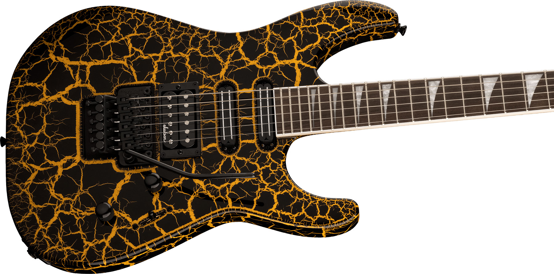 Jackson Soloist Sl3x Dx Hstst Fr Lau - Yellow Crackle - Guitarra eléctrica con forma de str. - Variation 2