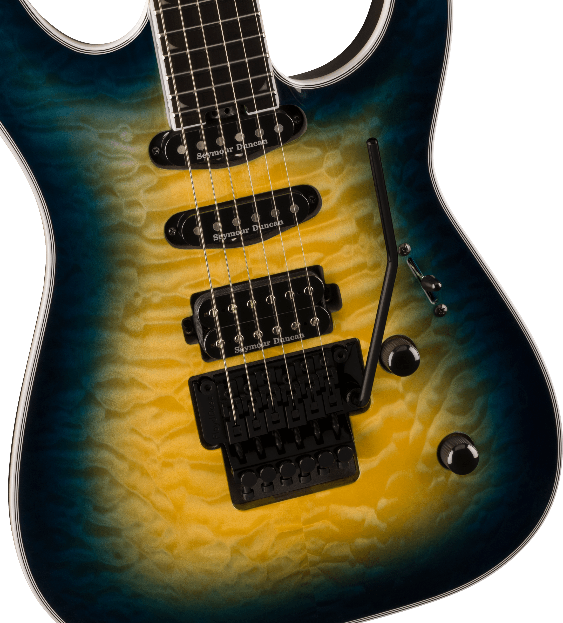 Jackson Soloist Sla3q Pro Plus Hss Seymour Duncan Fr Eb - Amber Blue Burst - Guitarra eléctrica con forma de str. - Variation 2