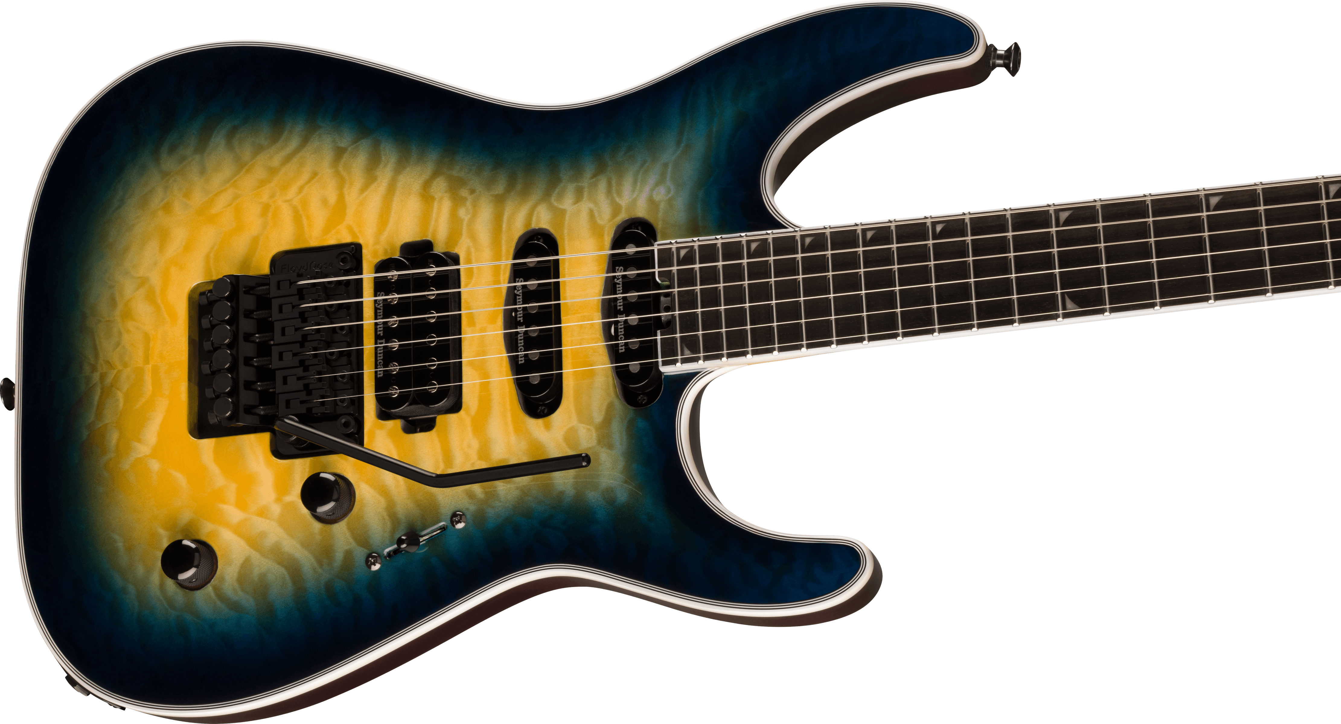 Jackson Soloist Sla3q Pro Plus Hss Seymour Duncan Fr Eb - Amber Blue Burst - Guitarra eléctrica con forma de str. - Variation 3