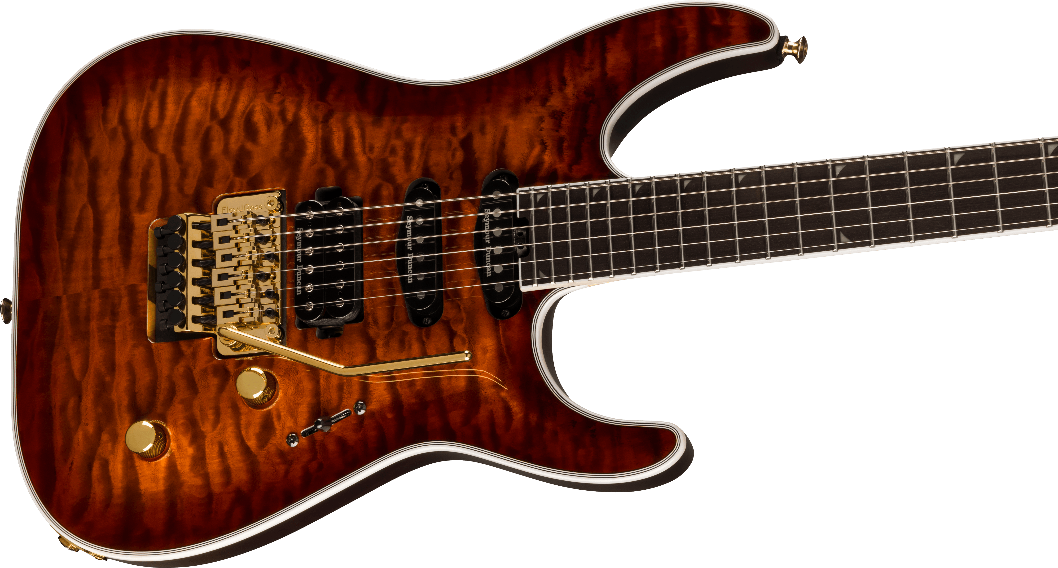 Jackson Soloist Sla3q Pro Plus Hss Seymour Duncan Fr Eb - Amber Tiger Eye - Guitarra eléctrica con forma de str. - Variation 3