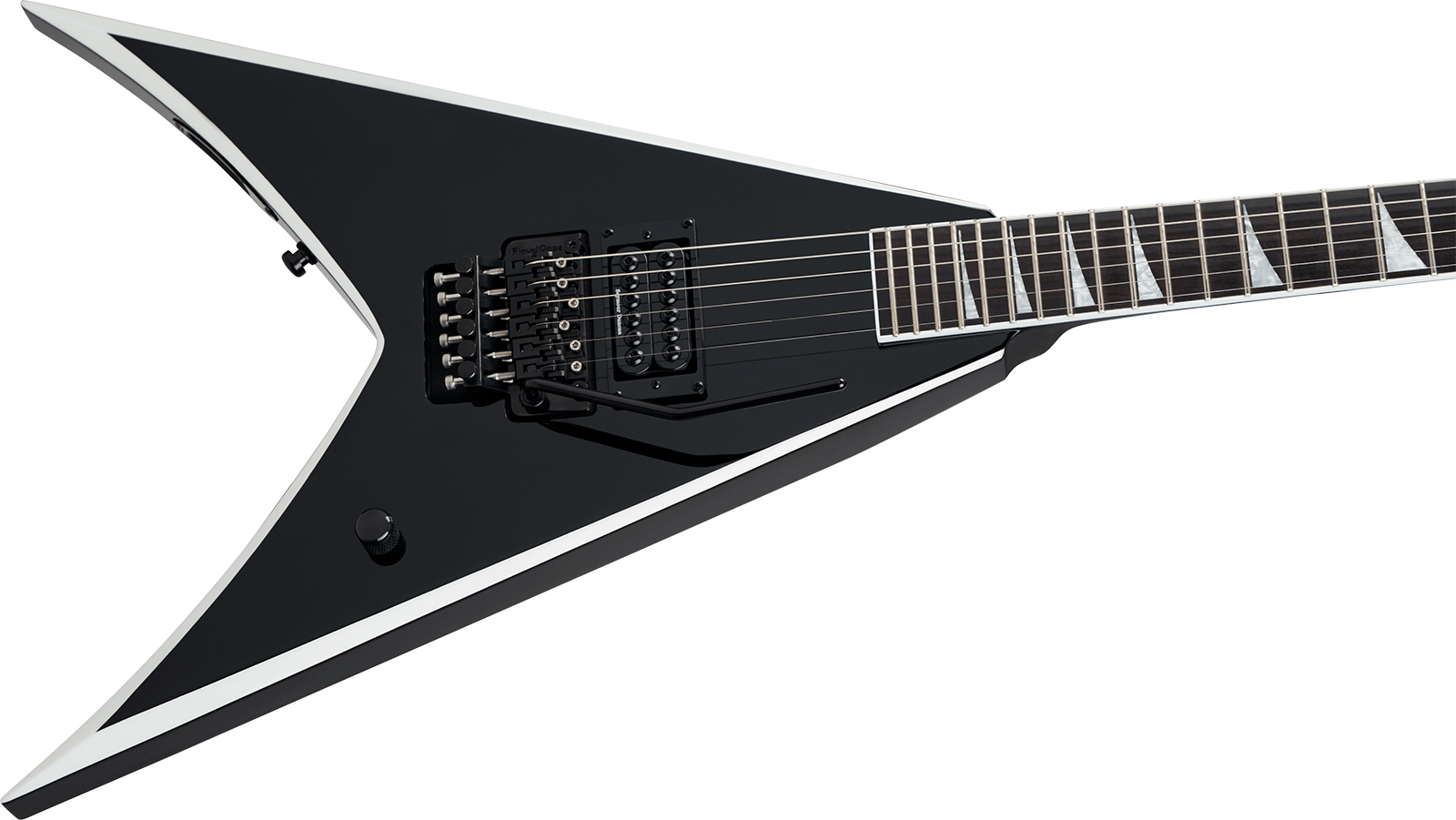 Jackson Wes Borland King V Kv Pro Signature Pro 1h Seymour Duncan Fr Eb - Black W/ White Bevels - Guitarra eléctrica de autor - Variation 2